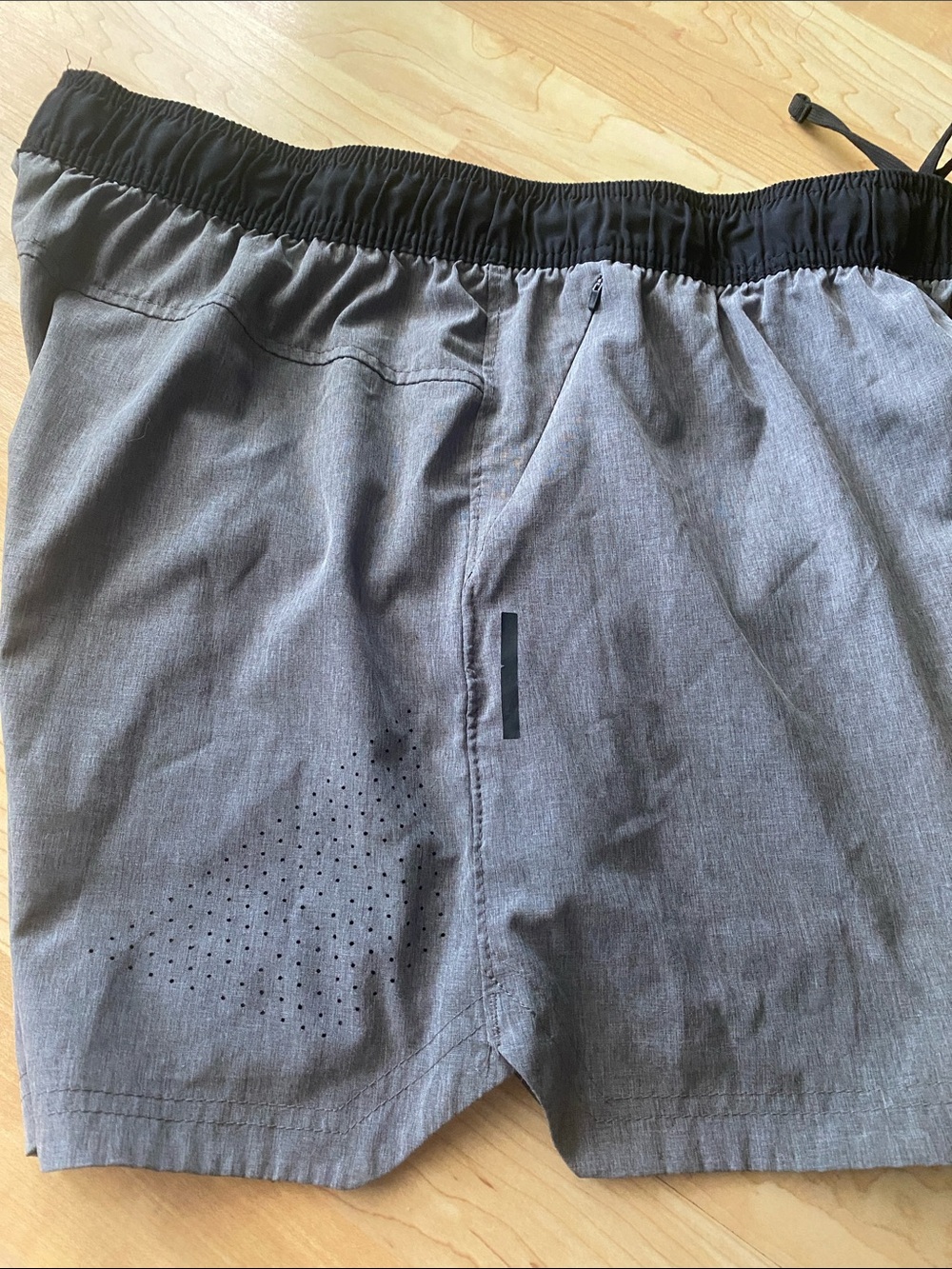 Men's Athletic 5” inseam Shorts - Gray with Black Waistband